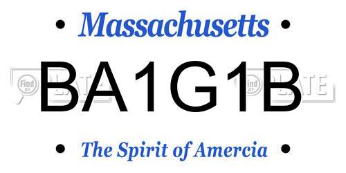 BA1G1B Massachusetts License Plate