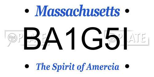 BA1G5I Massachusetts License Plate