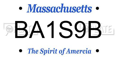 BA1S9B Massachusetts License Plate
