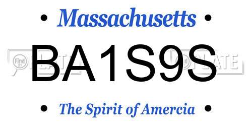 BA1S9S Massachusetts License Plate