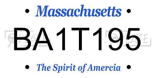 BA1T195 Massachusetts License Plate
