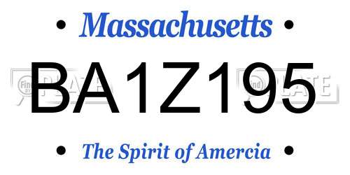 BA1Z195 Massachusetts License Plate