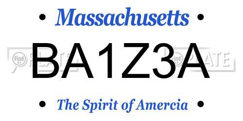 BA1Z3A Massachusetts License Plate