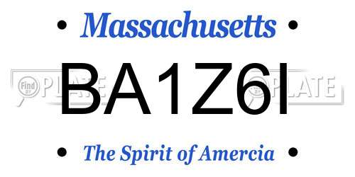 BA1Z6I Massachusetts License Plate