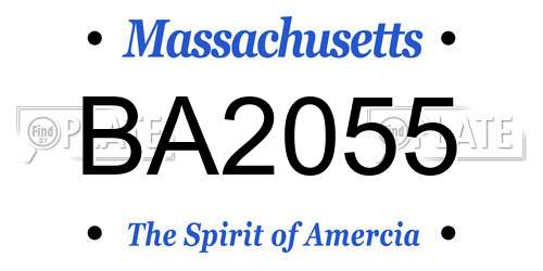 BA2055 Massachusetts License Plate