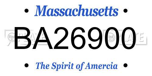 BA26900 Massachusetts License Plate