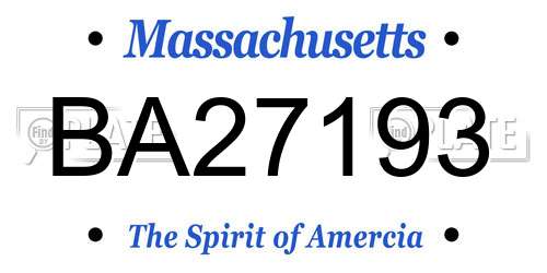 BA27193 Massachusetts License Plate