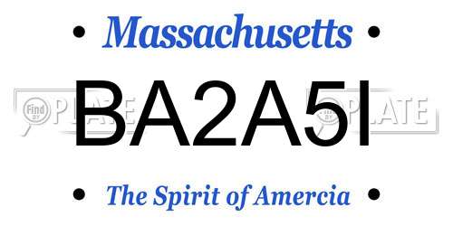 BA2A5I Massachusetts License Plate