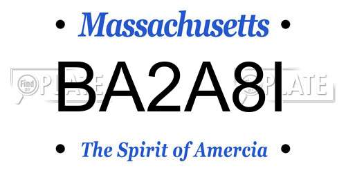 BA2A8I Massachusetts License Plate