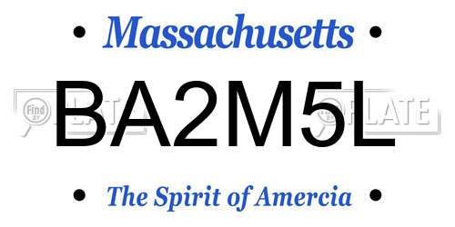 BA2M5L Massachusetts License Plate