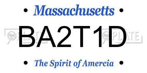 BA2T1D Massachusetts License Plate