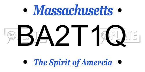 BA2T1Q Massachusetts License Plate
