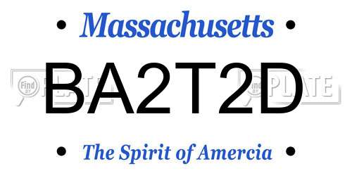 BA2T2D Massachusetts License Plate