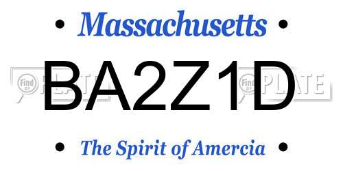 BA2Z1D Massachusetts License Plate
