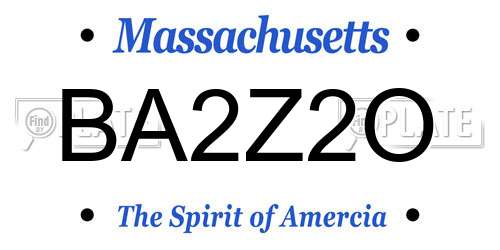 BA2Z2O Massachusetts License Plate