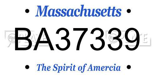 BA37339 Massachusetts License Plate