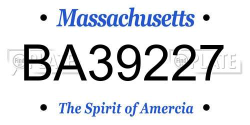 BA39227 Massachusetts License Plate