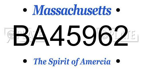 BA45962 Massachusetts License Plate