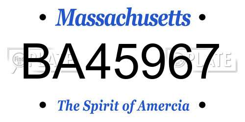 BA45967 Massachusetts License Plate