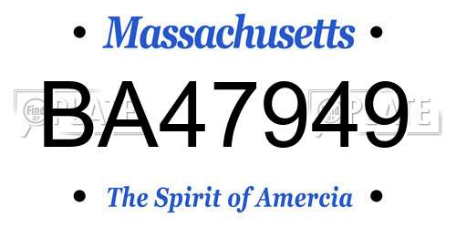 BA47949 Massachusetts License Plate