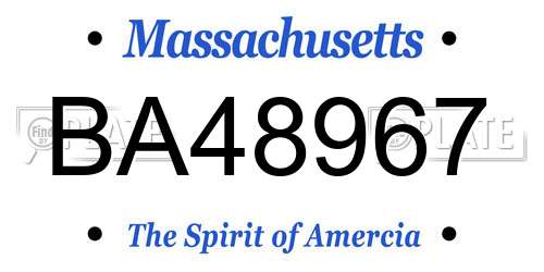 BA48967 Massachusetts License Plate
