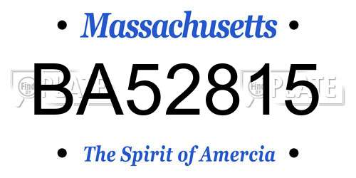 BA52815 Massachusetts License Plate