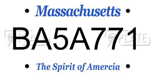 BA5A771 Massachusetts License Plate