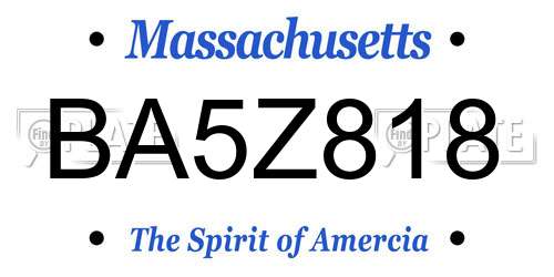 BA5Z818 Massachusetts License Plate