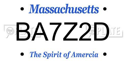 BA7Z2D Massachusetts License Plate