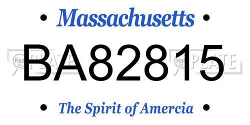 BA82815 Massachusetts License Plate