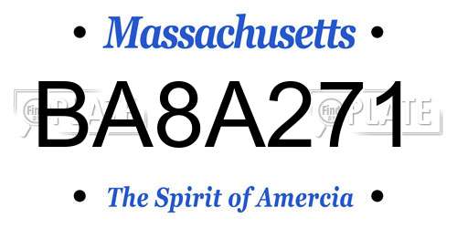 BA8A271 Massachusetts License Plate
