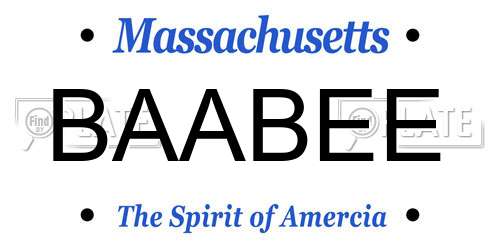BAABEE Massachusetts License Plate
