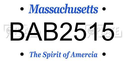 BAB2515 Massachusetts License Plate