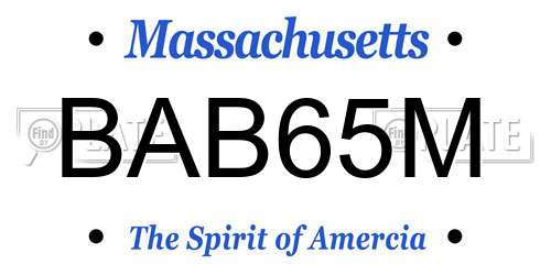 BAB65M Massachusetts License Plate