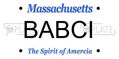 BABCI Massachusetts License Plate