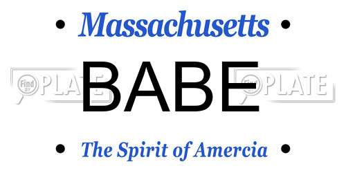 BABE Massachusetts License Plate