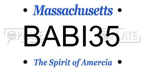 BABI35 Massachusetts License Plate