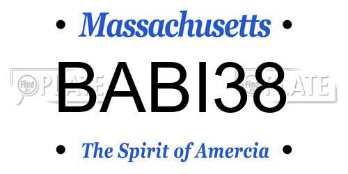 BABI38 Massachusetts License Plate