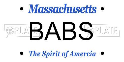 BABS Massachusetts License Plate