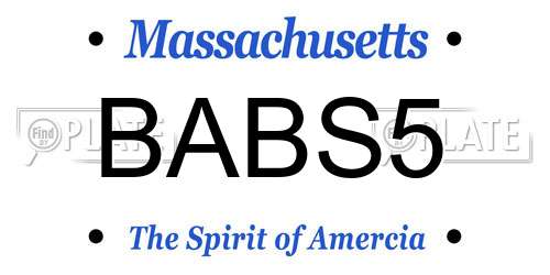 BABS5 Massachusetts License Plate