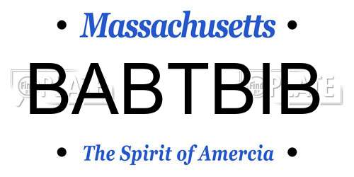 BABTBIB Massachusetts License Plate