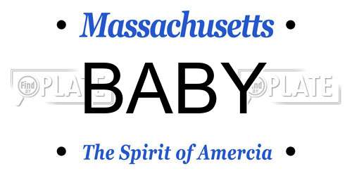 BABY Massachusetts License Plate