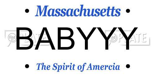 BABYYY Massachusetts License Plate