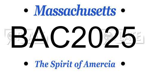 BAC2025 Massachusetts License Plate