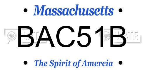 BAC51B Massachusetts License Plate