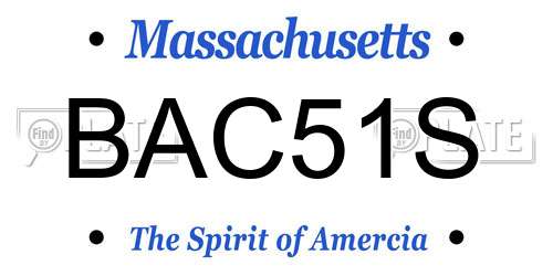 BAC51S Massachusetts License Plate
