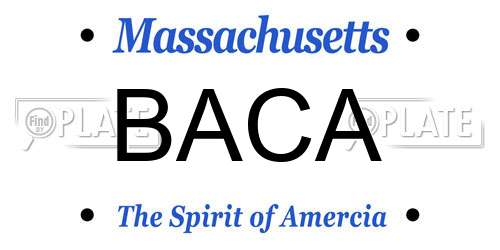 BACA Massachusetts License Plate