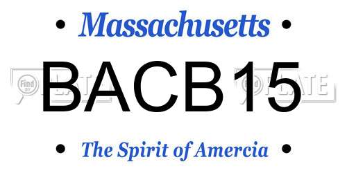 BACB15 Massachusetts License Plate