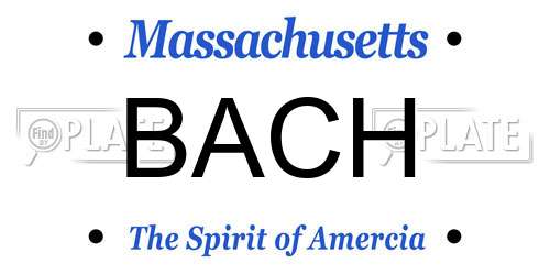 BACH Massachusetts License Plate