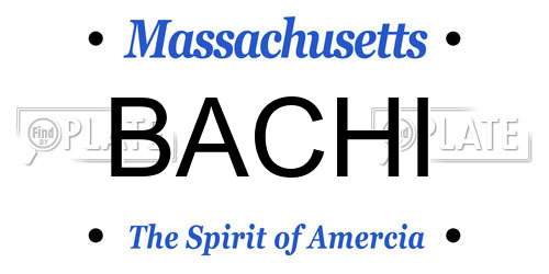BACHI Massachusetts License Plate